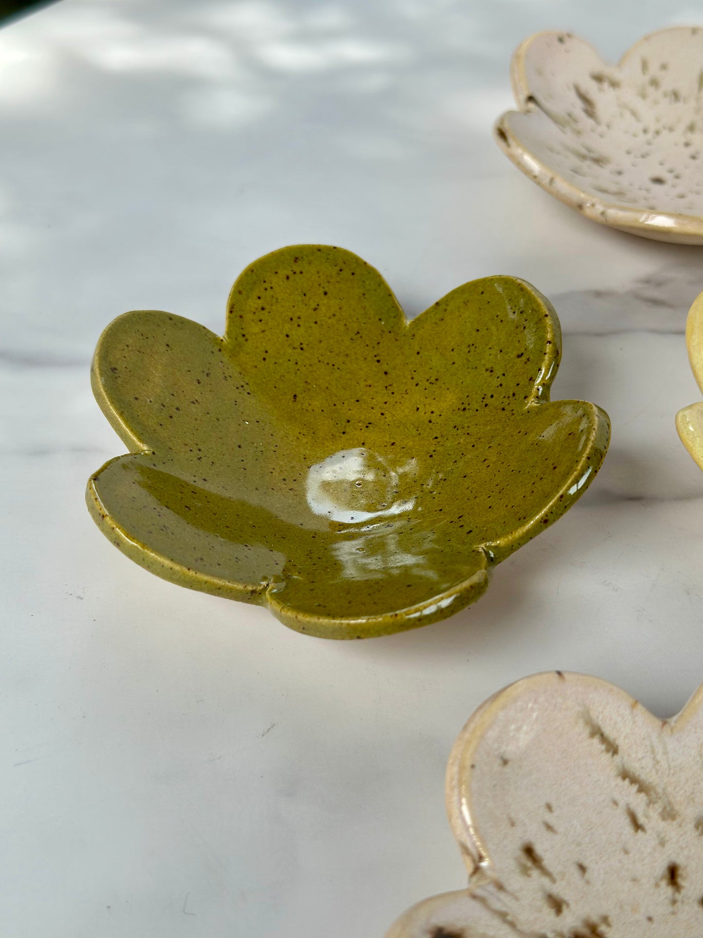FLOWER TRINKET DISH - GREEN