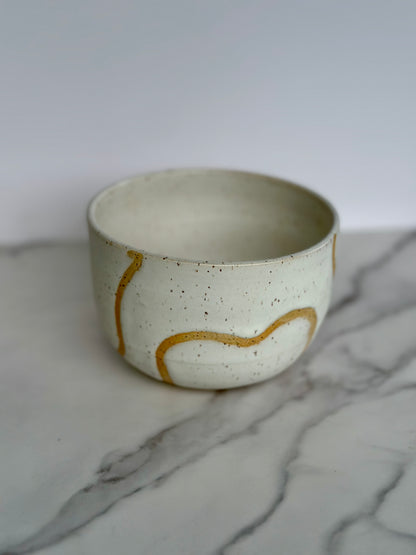 WHITE ABSTRACT BOWL